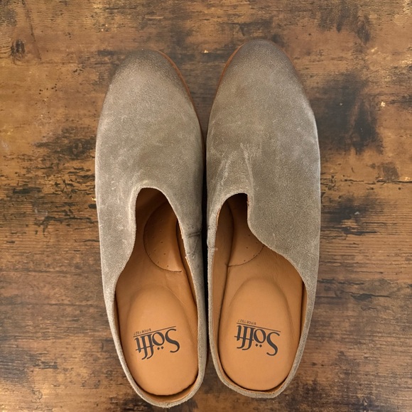 Sofft Nicki Leather Wedge Mules Size 9.5 - Picture 2 of 8